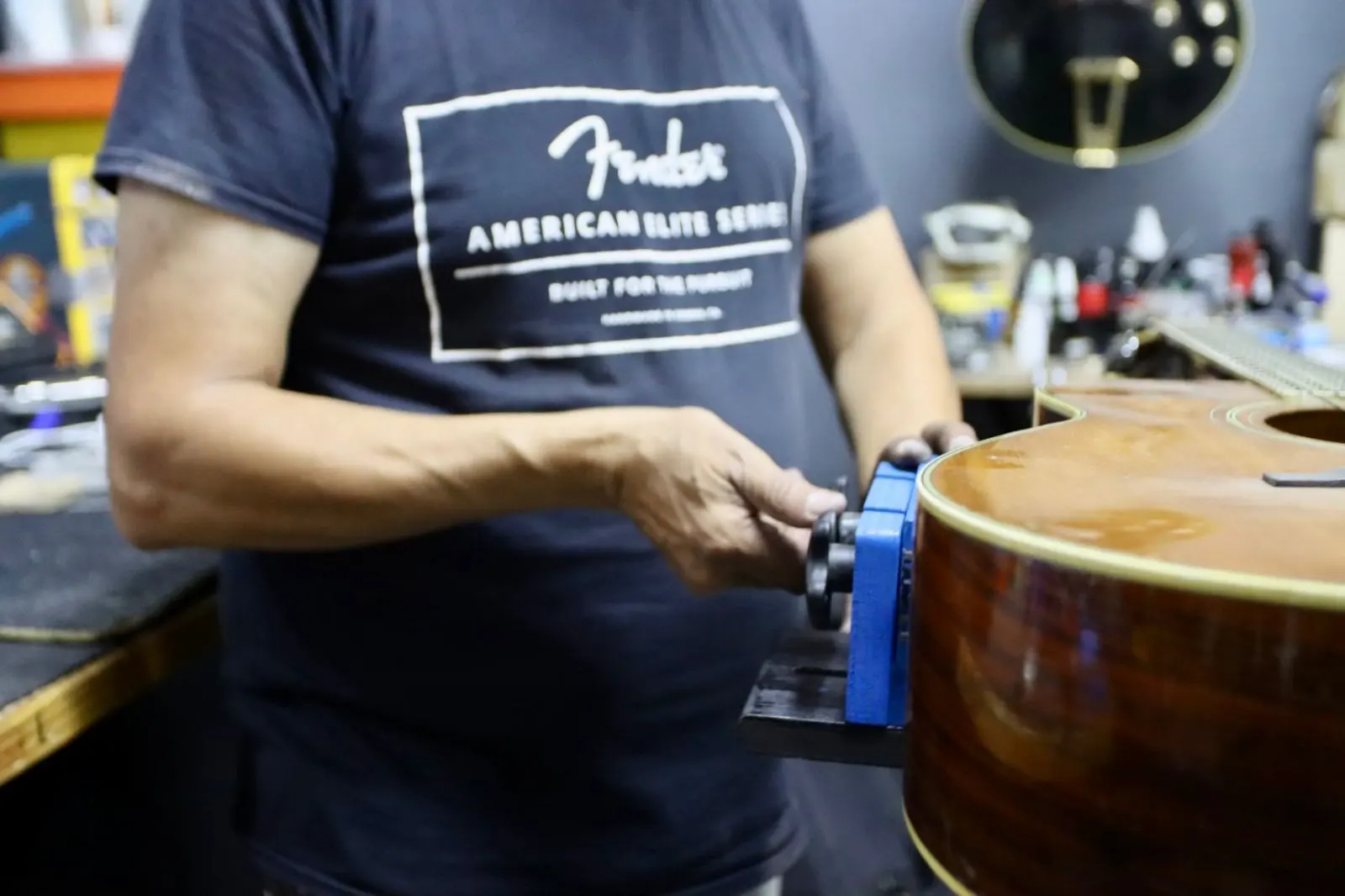 Guitar restoration area